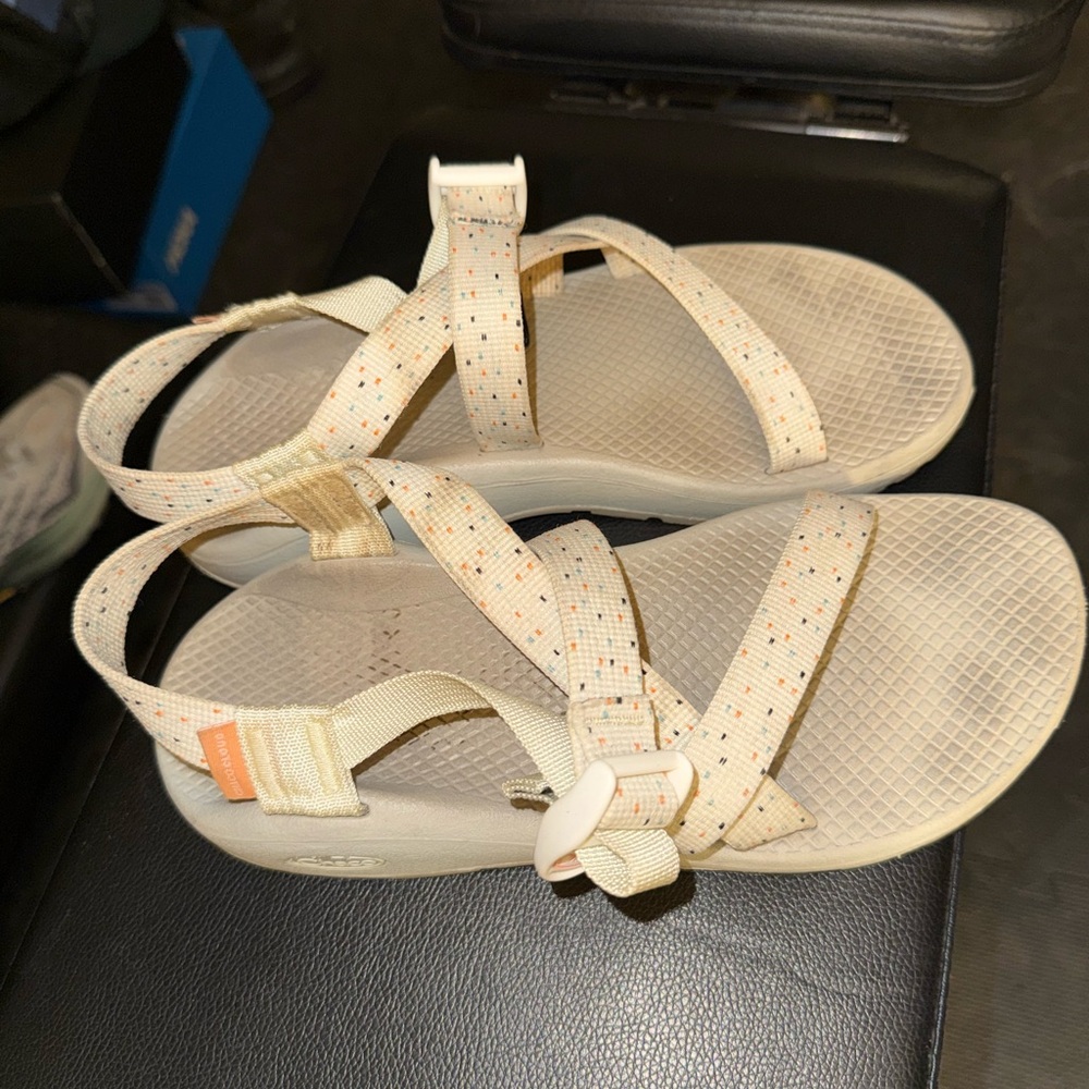White chacos size 8